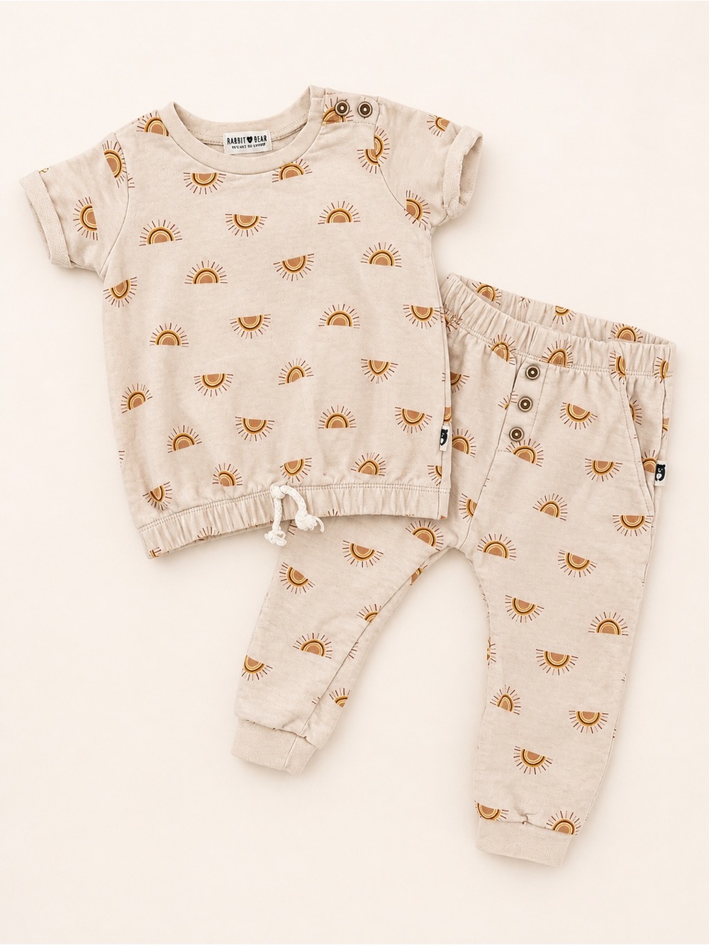 3/$25 - Rabbit & Bear Sunrise Print Matching Set for Toddler - Sunshine Print